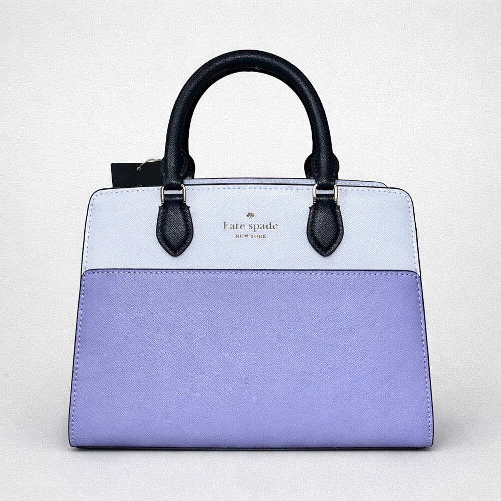 Kate Spade Madison Colorblock Saffiano Satchel Evening Iris Blue NWT
